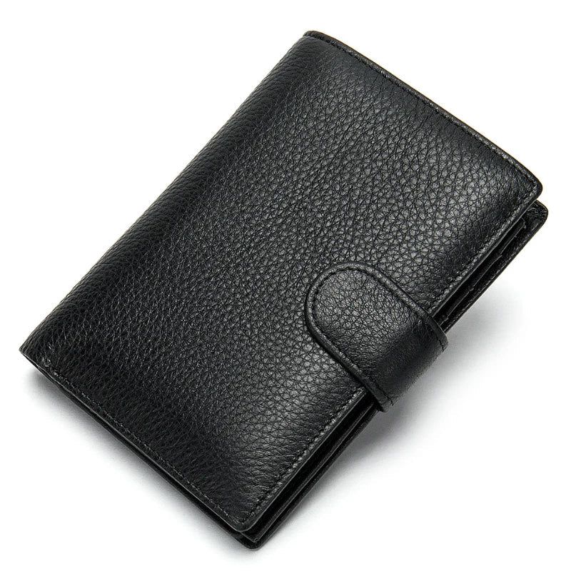 Femlion Men's Genuine Leather Slim Bifold Wallet: Stylish, Lightweight, Durable Business Purse