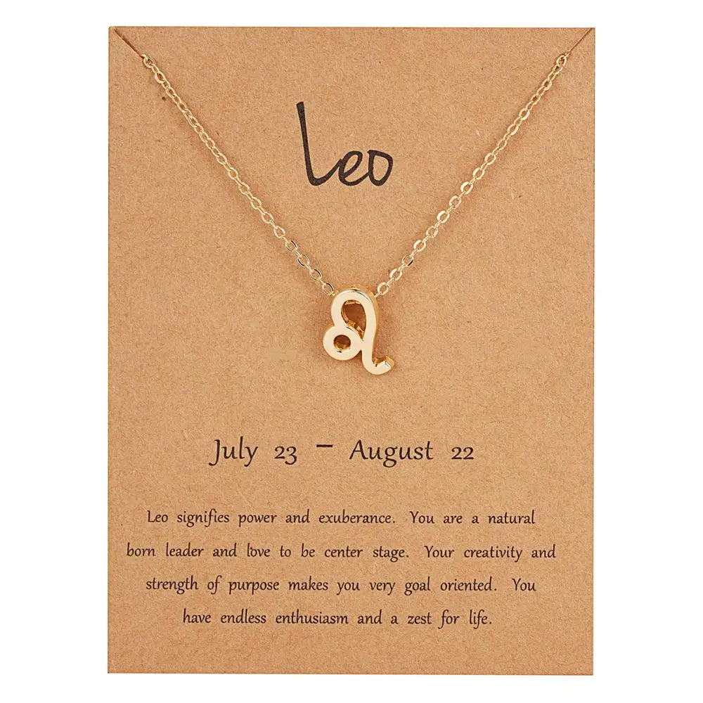 Femlion Elegant Zodiac Charm Necklace Collection - Perfect Gift for Her