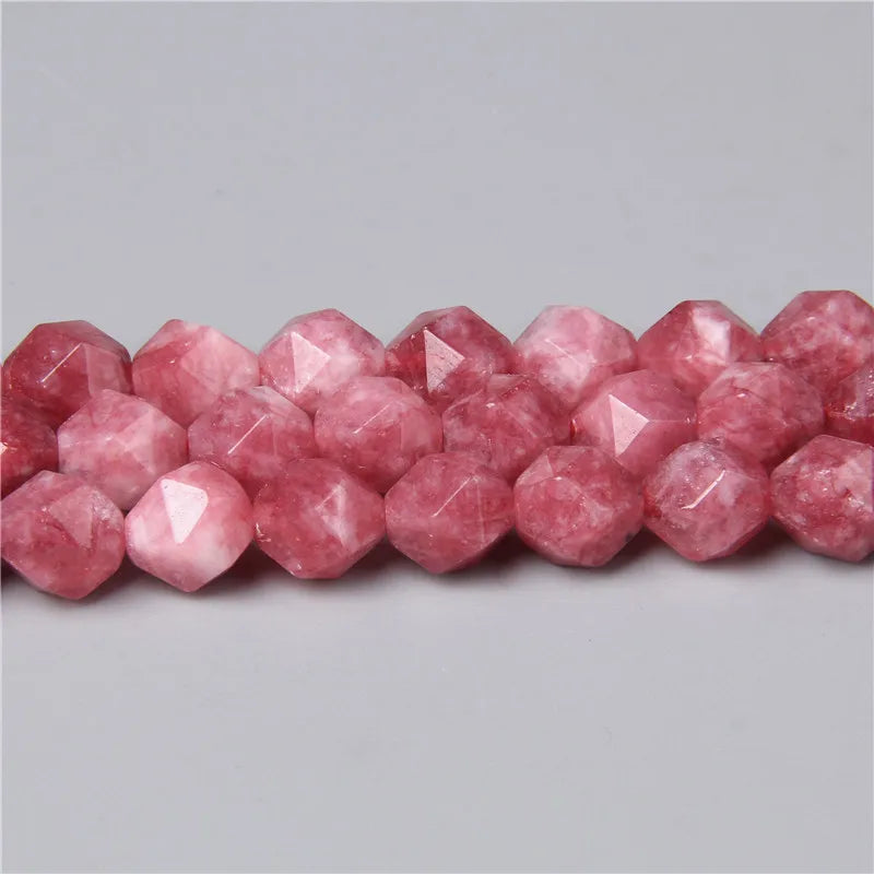 Faceted Dragon Veins Agate Beads Lot in Colorful 8mm Strand - Femlion Jewelry Making Accessory