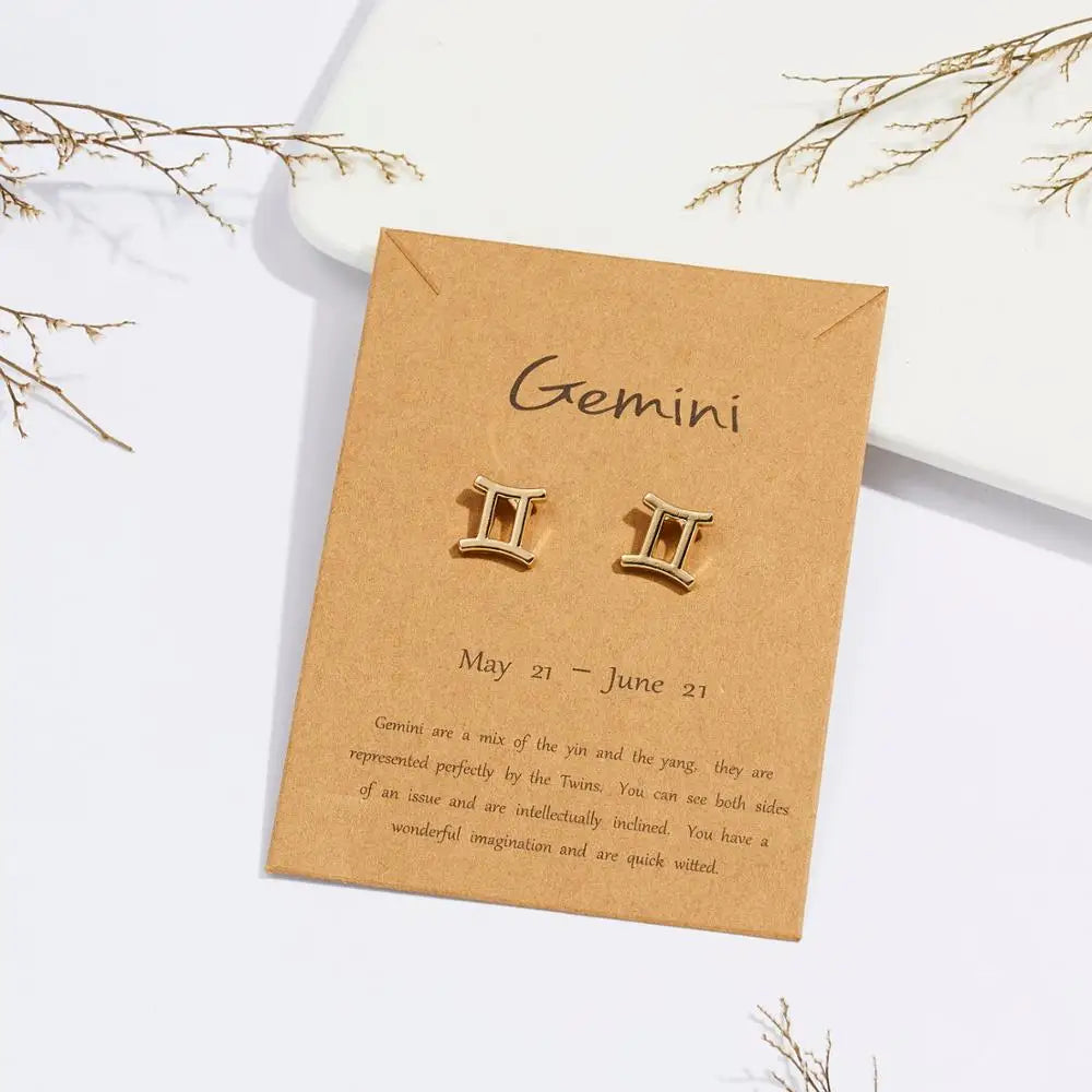 Femlion Zodiac Cartilage Stud Earrings | Astrology Constellation Minimalist Jewelry BoxFit