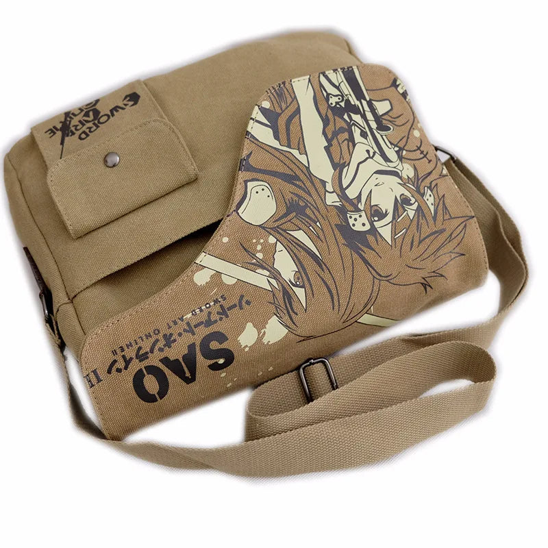 Femlion SAO Canvas Messenger Bag for Anime Sword Art Online Fans.