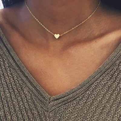 Femlion Pearl Heart Pendant Double Layer Choker Necklace for Women Girls