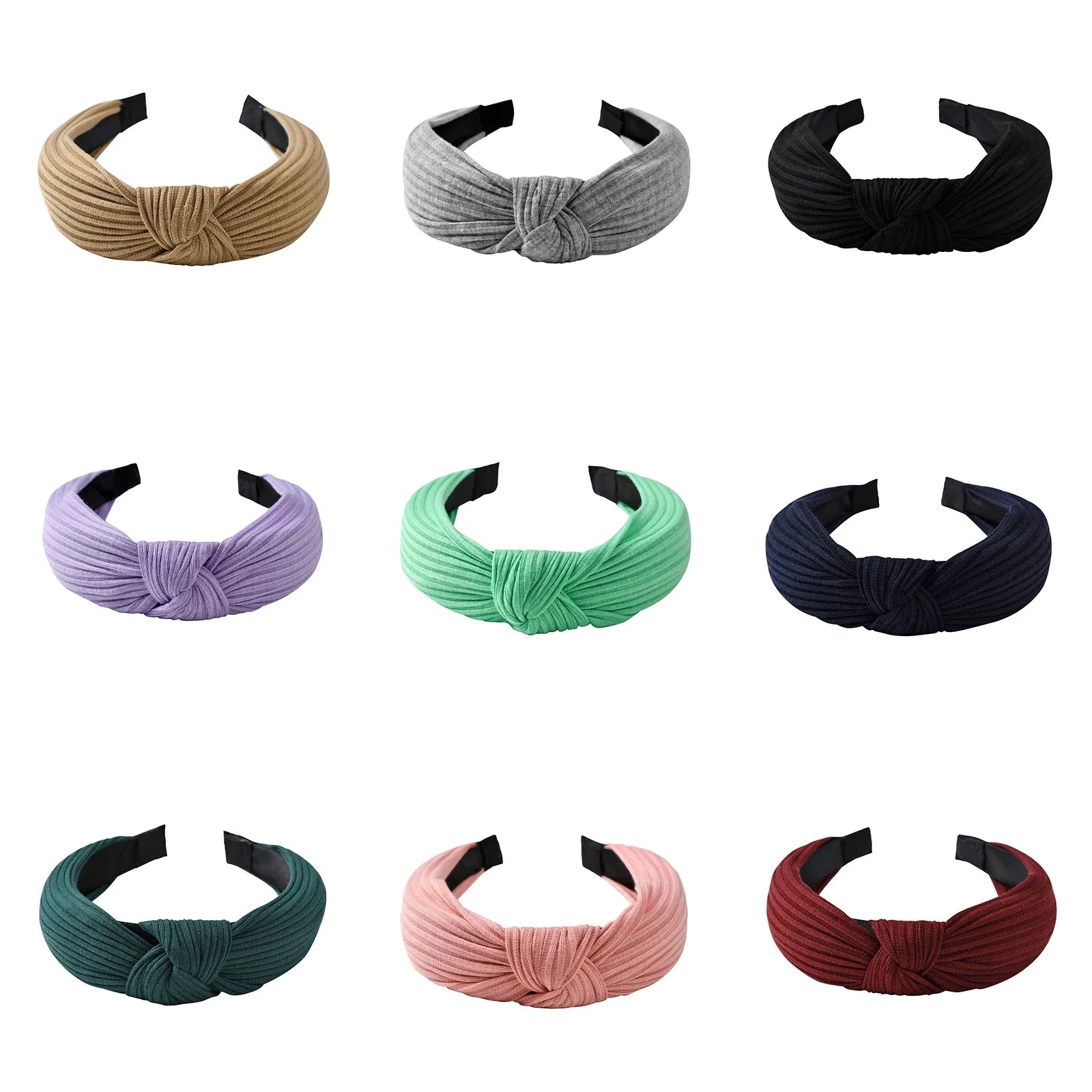 Femlion Wide Cotton Knotted Hairband for Women - Fashion Turban Headwear Hair Accessories