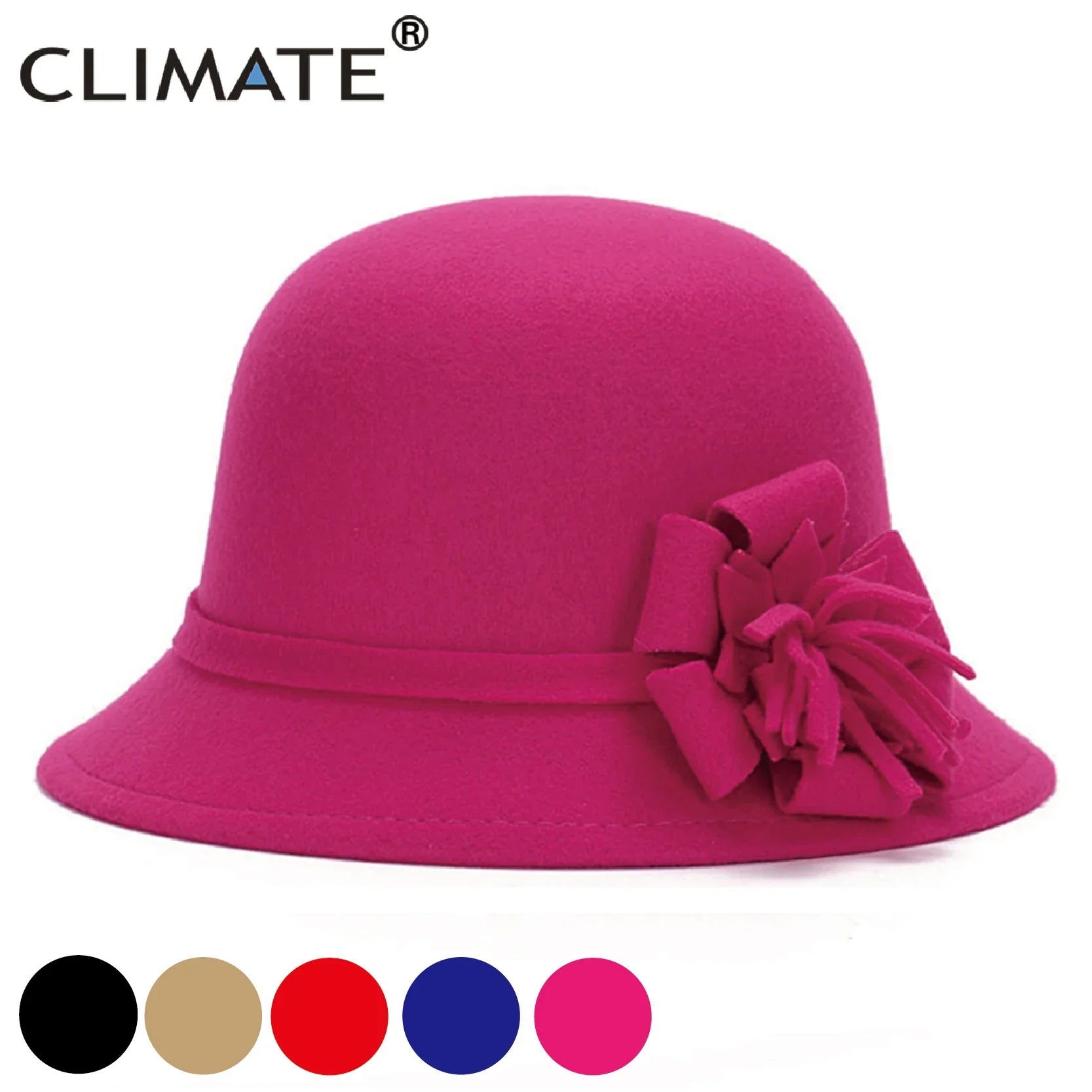 Femlion Flower Gambler Fedora Cap for Women