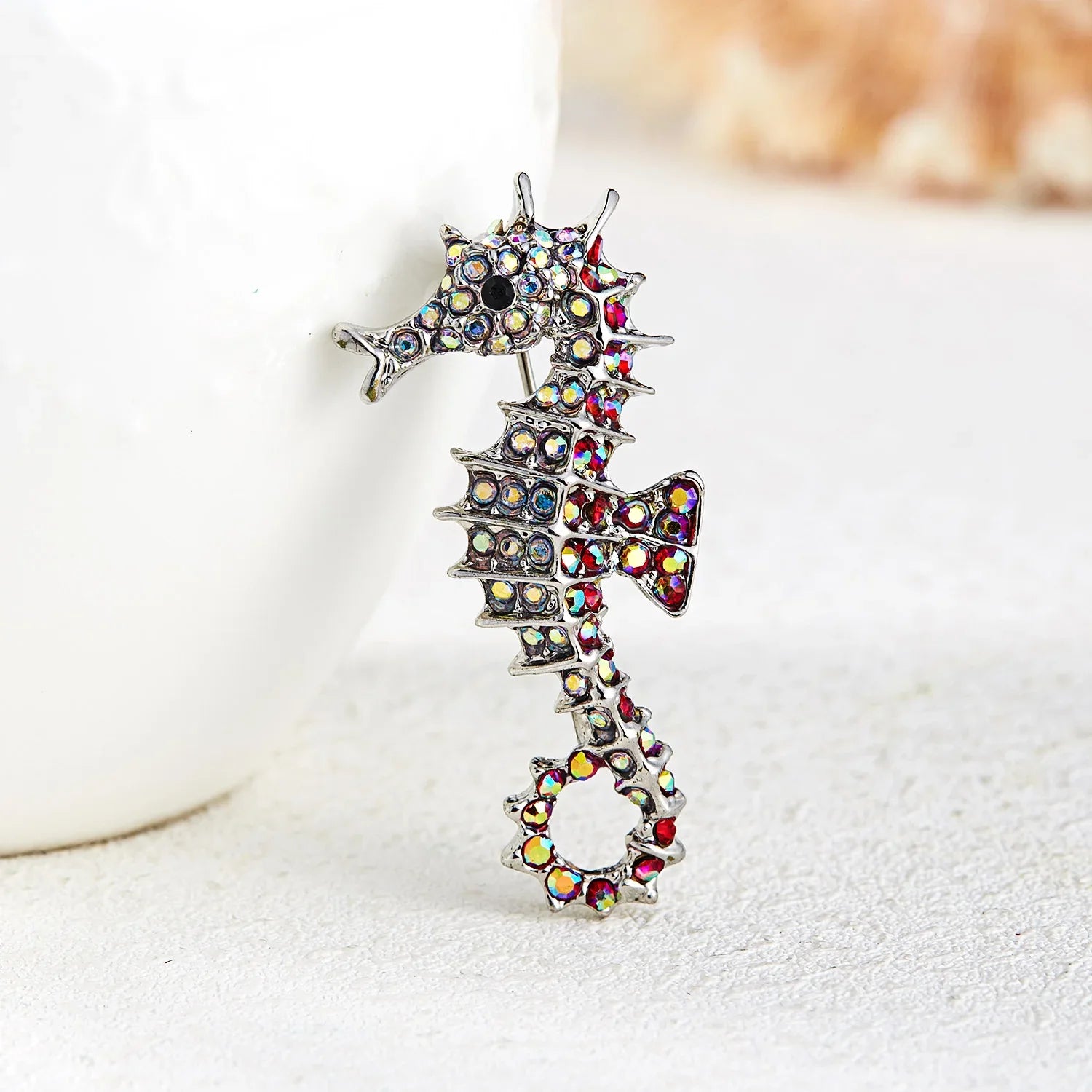 Femlion Seahorse Rhinestone Brooches | Cute Sea Animal Pins in 3 Colors