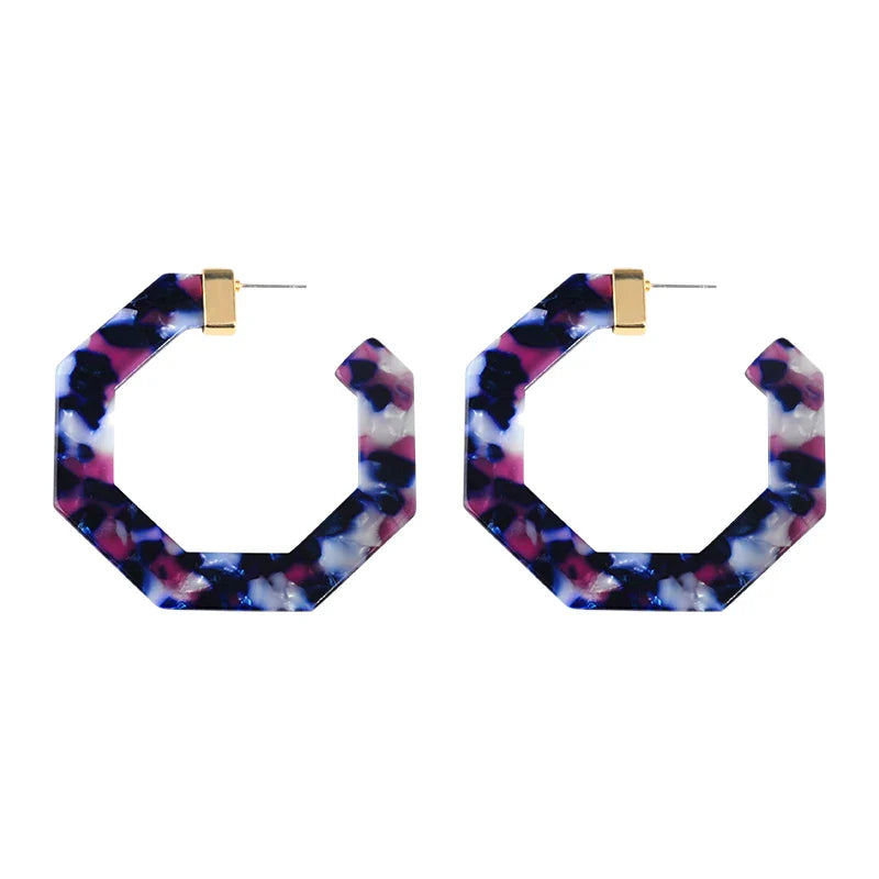 Femlion Acrylic Hoop Earrings: Stylish Resin Statement Jewelry for Women