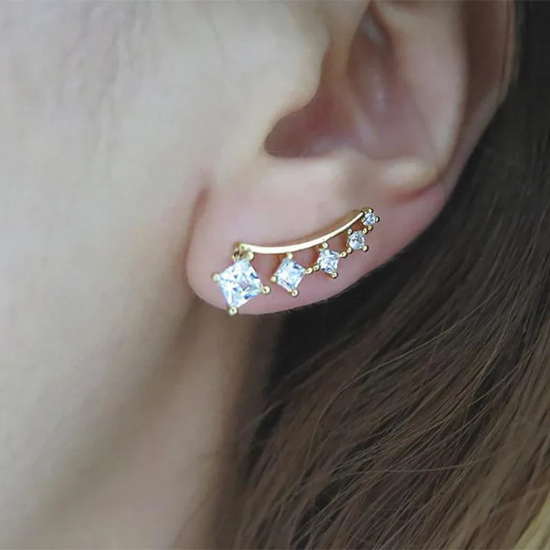 Femlion Chic Star Zircon Stud Earrings - Fashion Jewelry Gift