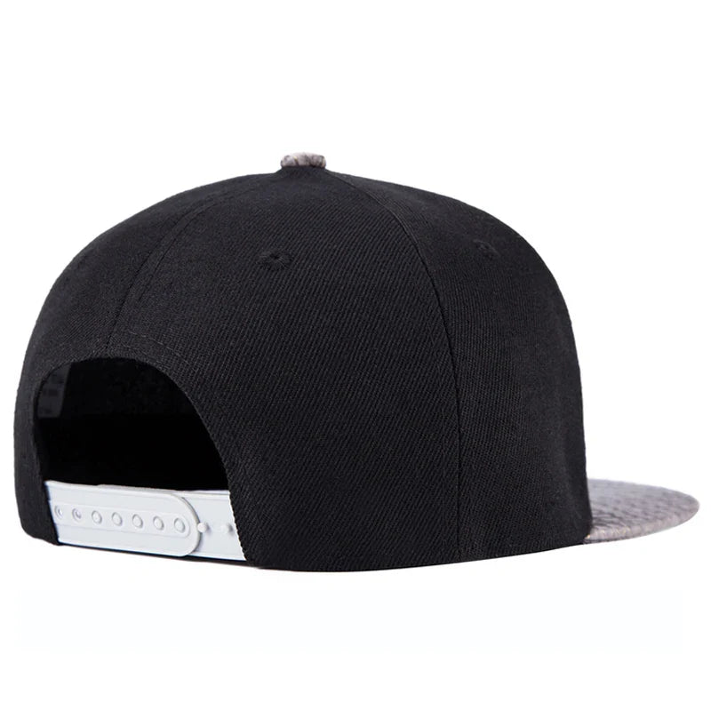 Femlion Black Crocodile Snapback Cap | Street Dancer Hip Hop Rapper Solid Hat