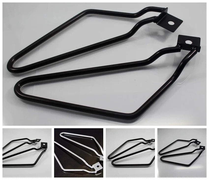 Femlion Motorcycle Side Bag Bracket Set - Cool Black Luggage Rack for Saddle Bags