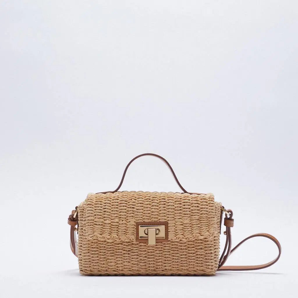 Femlion Straw Woven Messenger Bag for chic style on-the-go