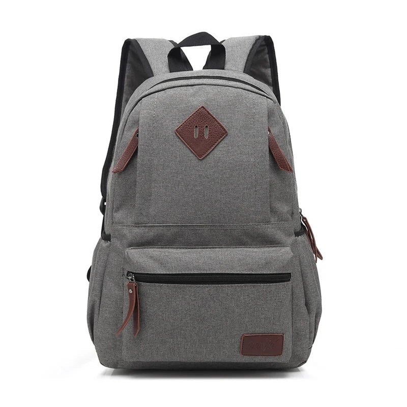 Femlion Canvas Oxford Backpack: Unisex Large Capacity Travel School Laptop Bag