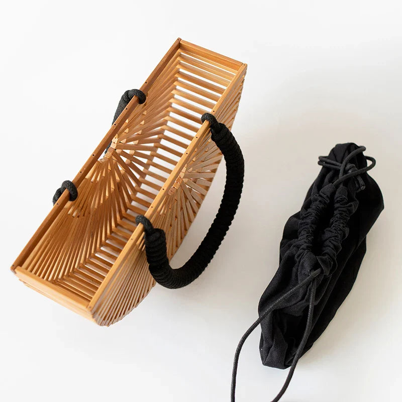 Femlion Bamboo Woven Bag: Stylish, Durable, Eco-Friendly Beach & Outdoor Crossbody Bag