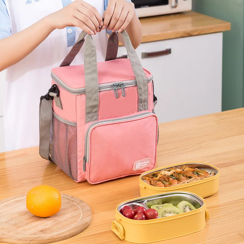 Femlion Insulated Lunch Bag with PEVA Lining, Large Capacity Cute Design for Family, School, Picnic