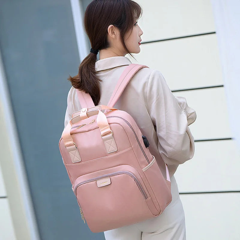 Femlion Waterproof USB Backpack with Laptop Compartment & Stylish Design