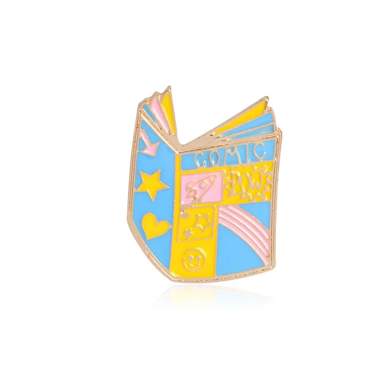 Femlion 3-Star Blue Enamel Pins: Creative Book Bag Lapel Badge - Star Brooch