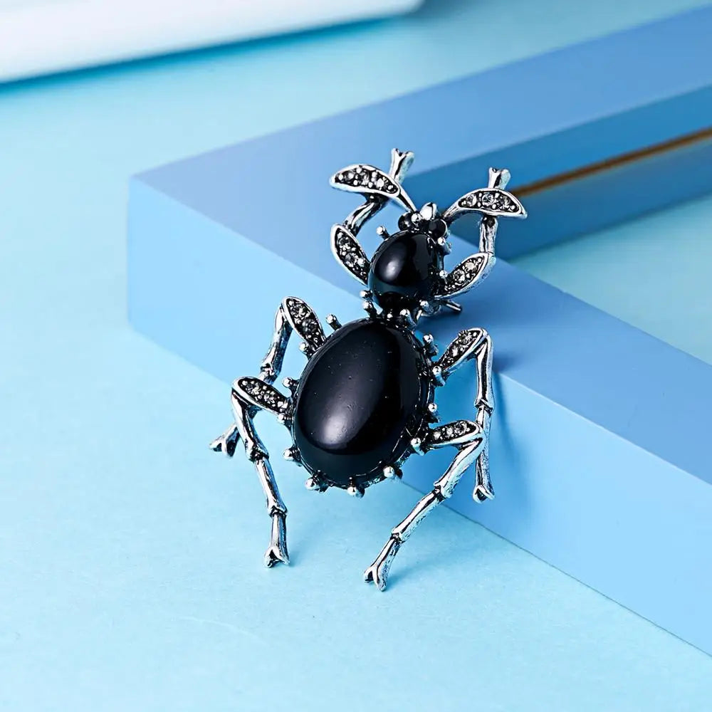 Femlion Crystal Beetle Brooches - Fashionable Insect Pin Jewelry for Scarf, Bouquet & Gift