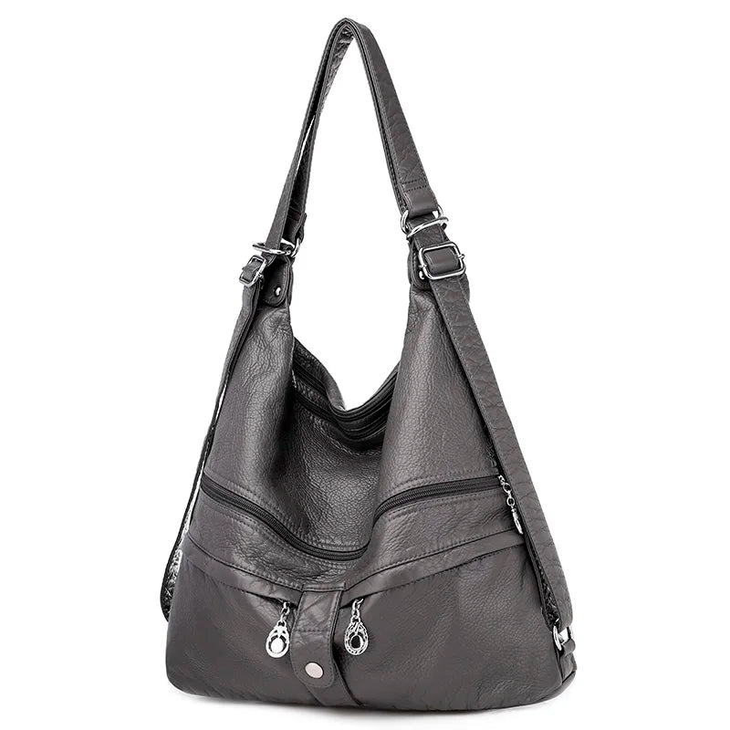 Femlion Soft Leather Crossbody Bag for Women, Designer Shoulder Tote with Pockets in 3 Colors