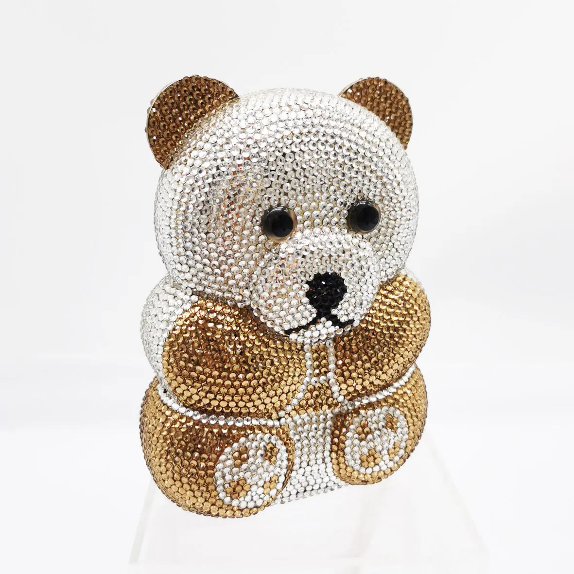 Designer Crystal Evening Bag Luxury Metal Clutch Panda Prom Handbag Femlion