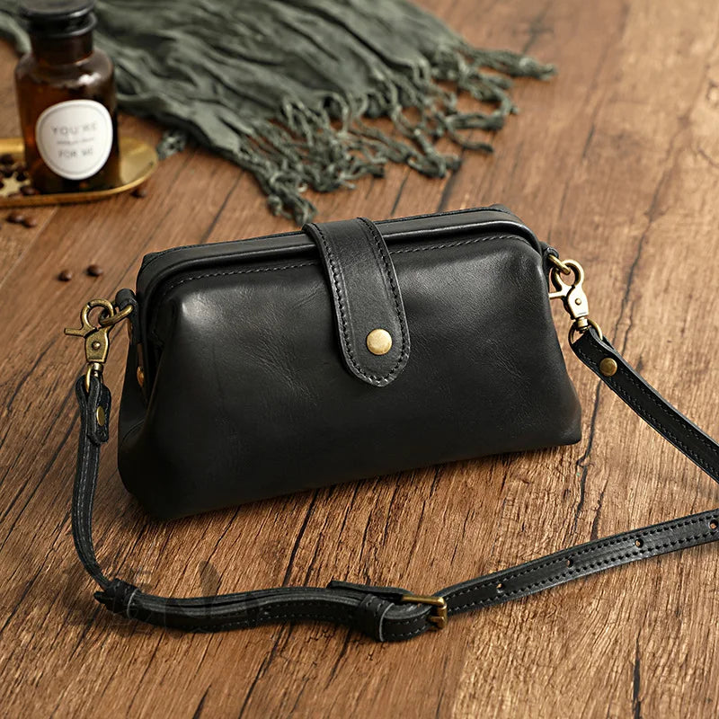 Femlion Genuine Leather Crossbody Bag for Women: Small Shoulder Clutch Sling Luxury Bag