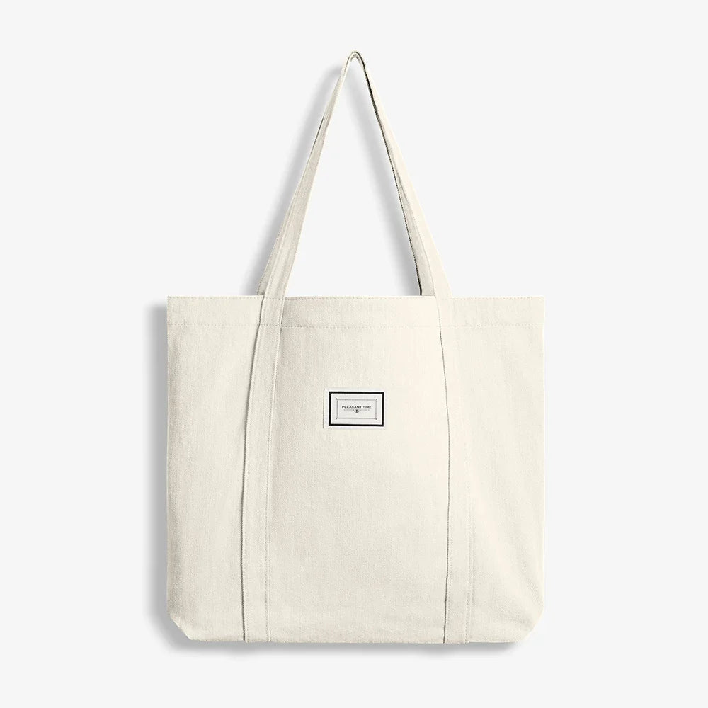 Femlion Eco Canvas Shoulder Bag: Large Capacity Tote for Women - Simple & Stylish