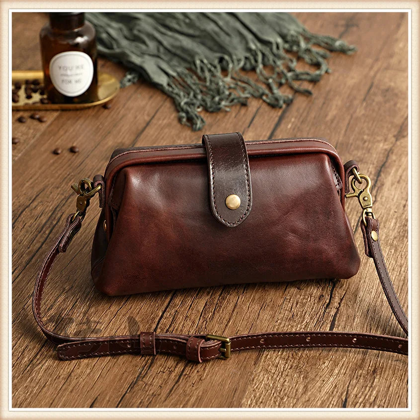 Femlion Genuine Leather Crossbody Bag for Women: Small Shoulder Clutch Sling Luxury Bag