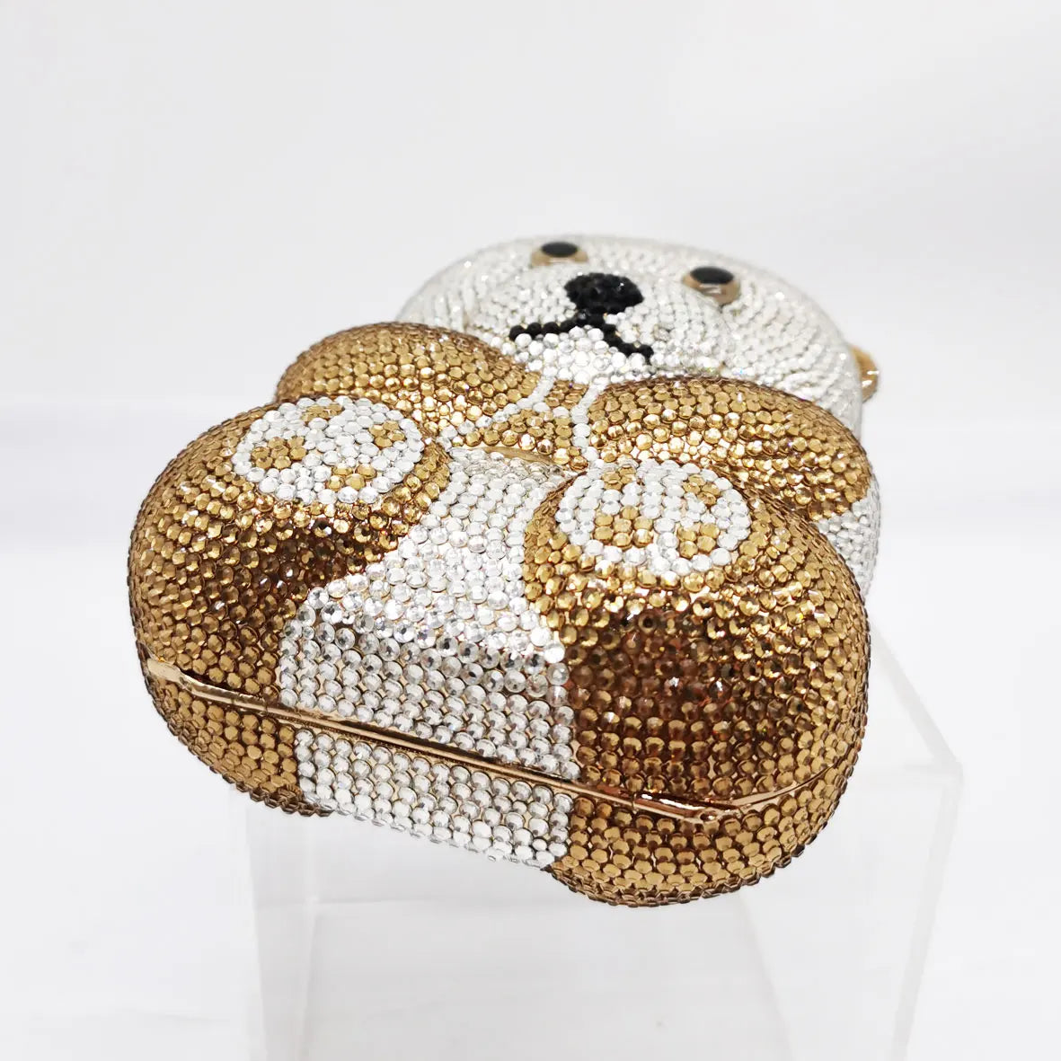 Designer Crystal Evening Bag Luxury Metal Clutch Panda Prom Handbag Femlion