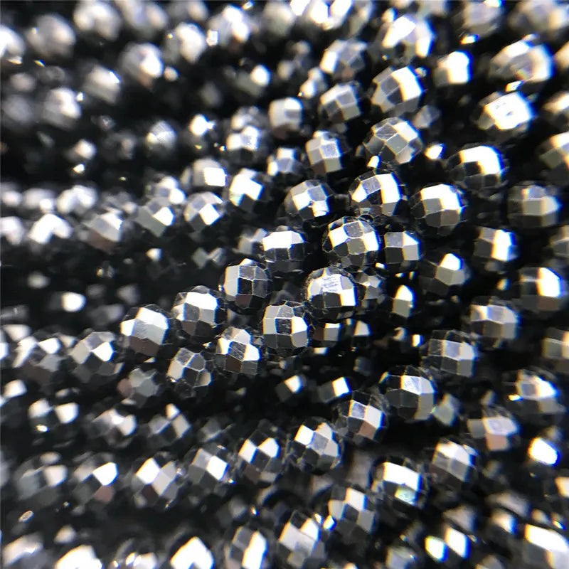 Femlion Black Spinels & Black Quartzs Faceted Beads for Bracelets - 2mm & 3mm