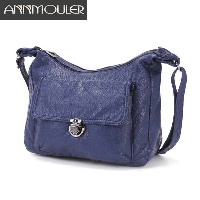 Femlion Soft Leather Crossbody Bag with Large Pockets and Stylish Design