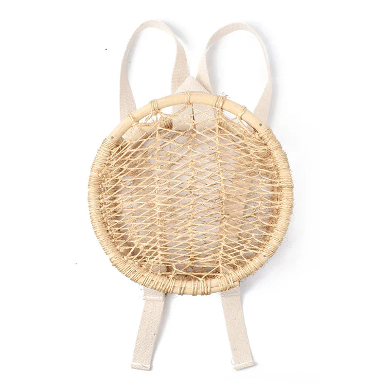 Femlion Rattan Backpack Storage Basket for Trendy Shoulder Bag and Back Wear