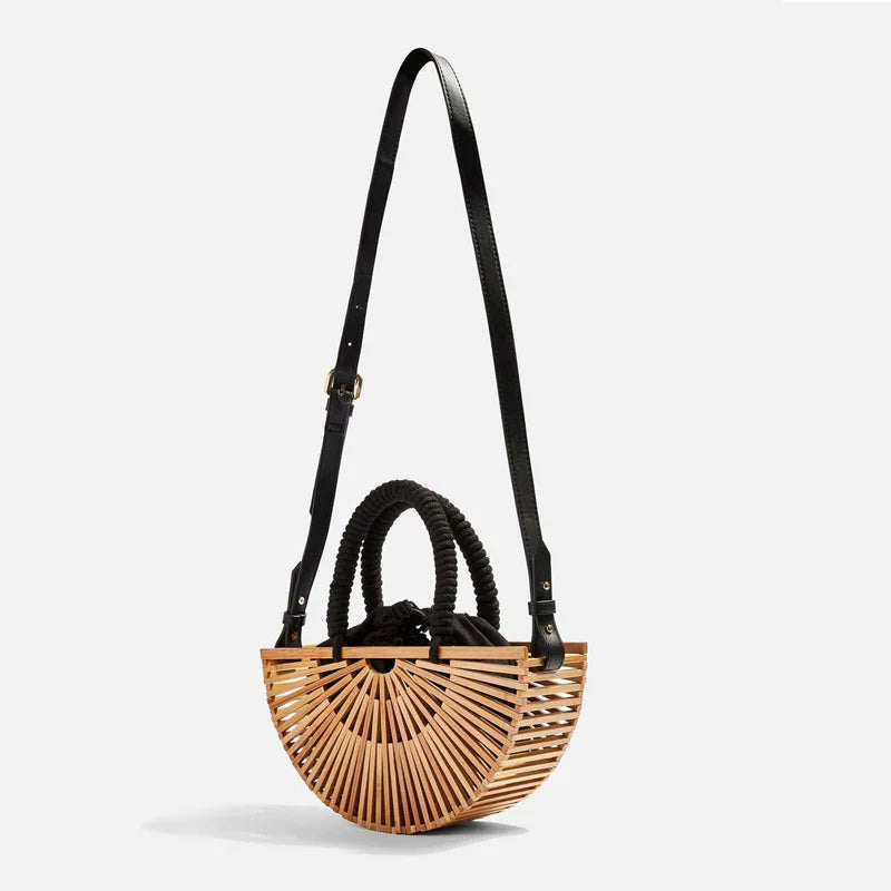 Femlion Bamboo Woven Bag: Stylish, Durable, Eco-Friendly Beach & Outdoor Crossbody Bag