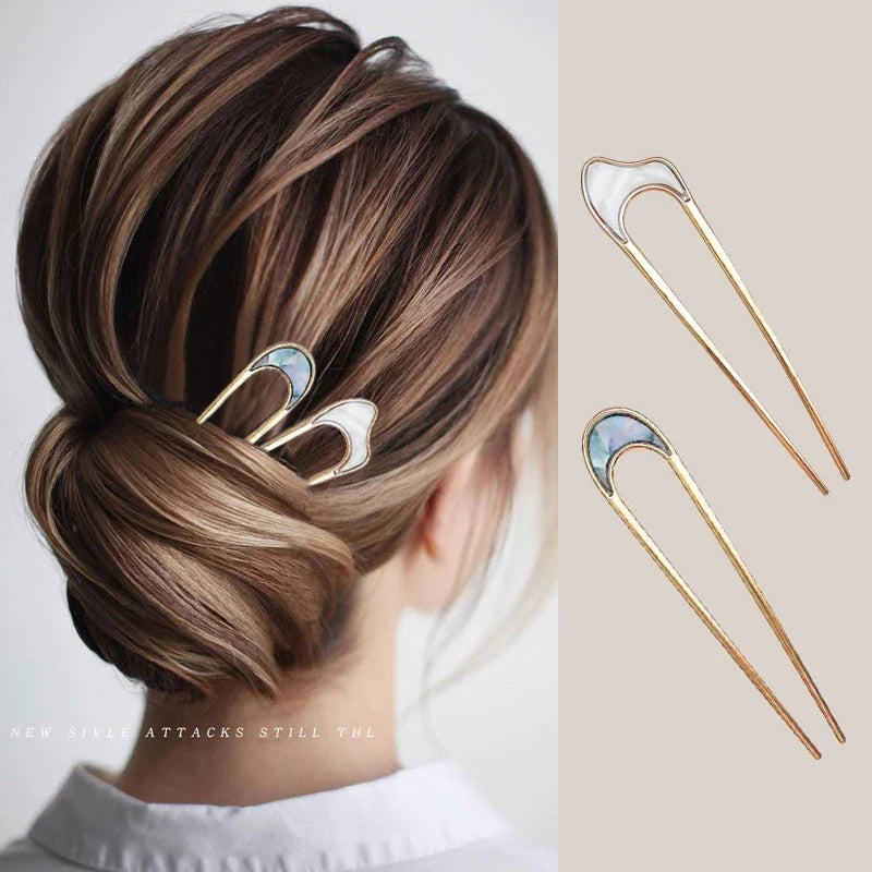 Femlion Hair Sticks Hair Clips Set Simple U Shape Hairpins Girls Accessories