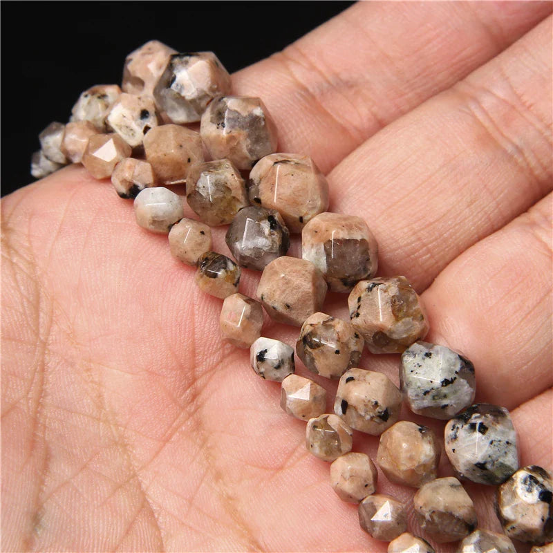 Faceted Natural Stone Beads Set for Women's Jewelry Making by Femlion