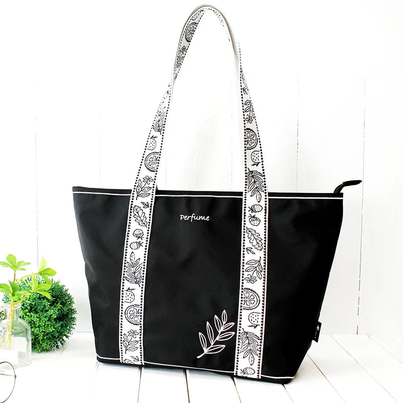 Femlion Flower Princess Embroidered Shoulder Tote: Summer Fashion Handbag with Large Capacity