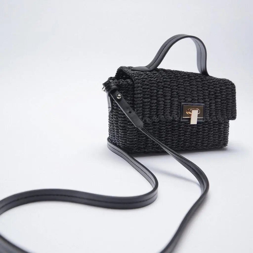 Femlion Straw Woven Messenger Bag for chic style on-the-go