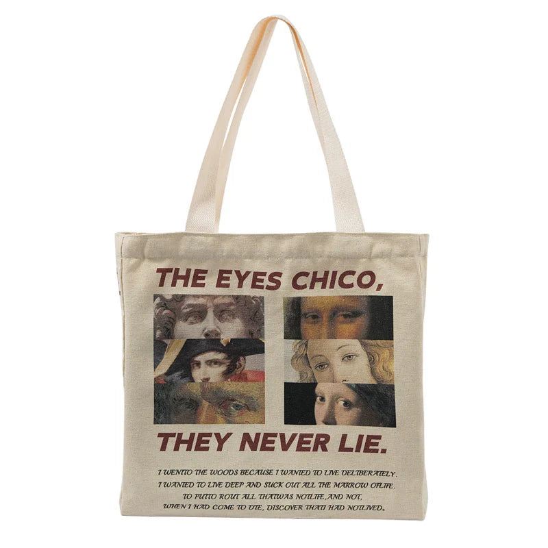 Femlion Eyes Never Lie Canvas Shoulder Bag