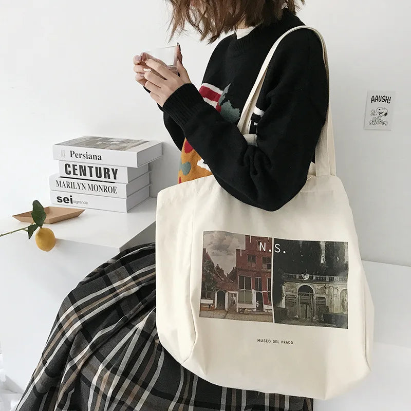 Prado Museum Pictures Canvas Tote Bag by Femlion