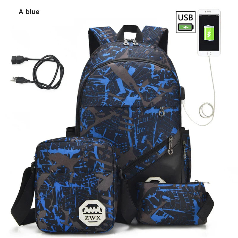 Femlion Backpack Set: High School Bags for Men and Women