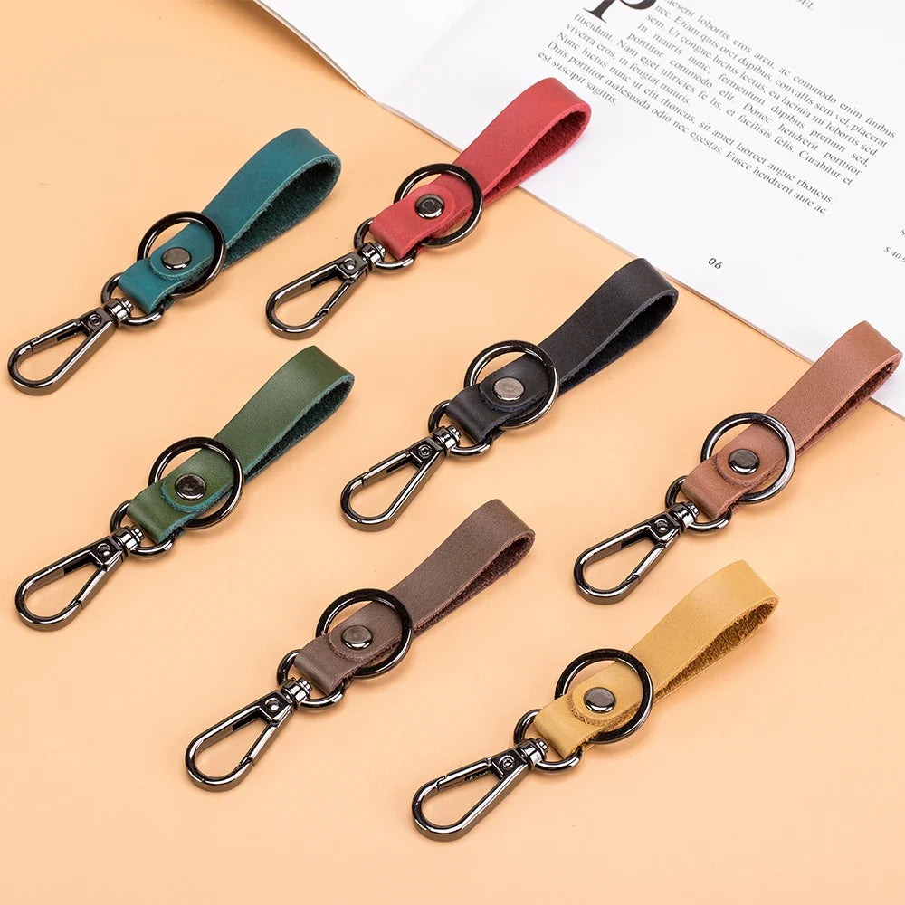 Femlion Cow Split Leather Keychain EDC Key Organizer for Men and Women