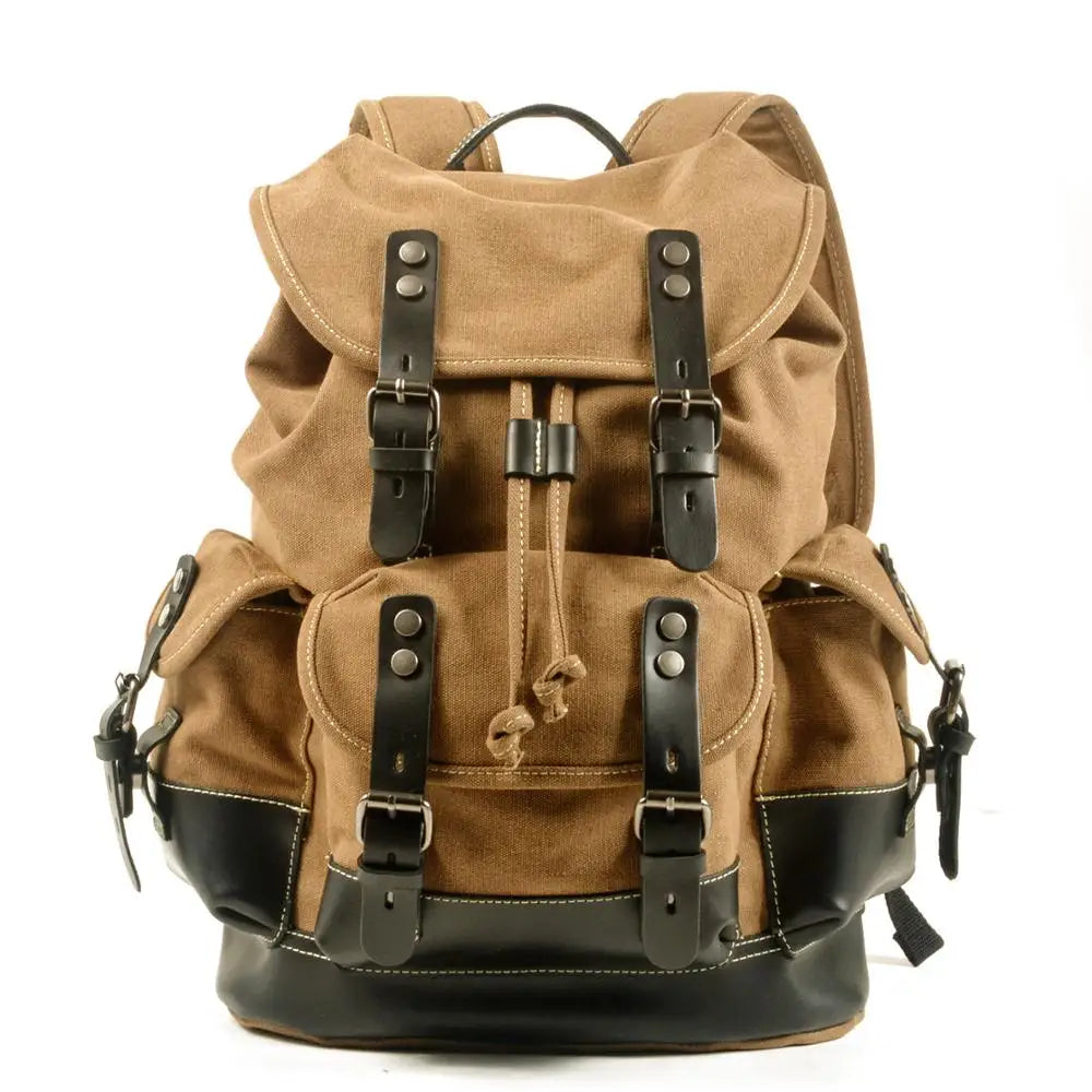 Femlion Canvas Backpack: Men's Large Capacity Travel & School Bag