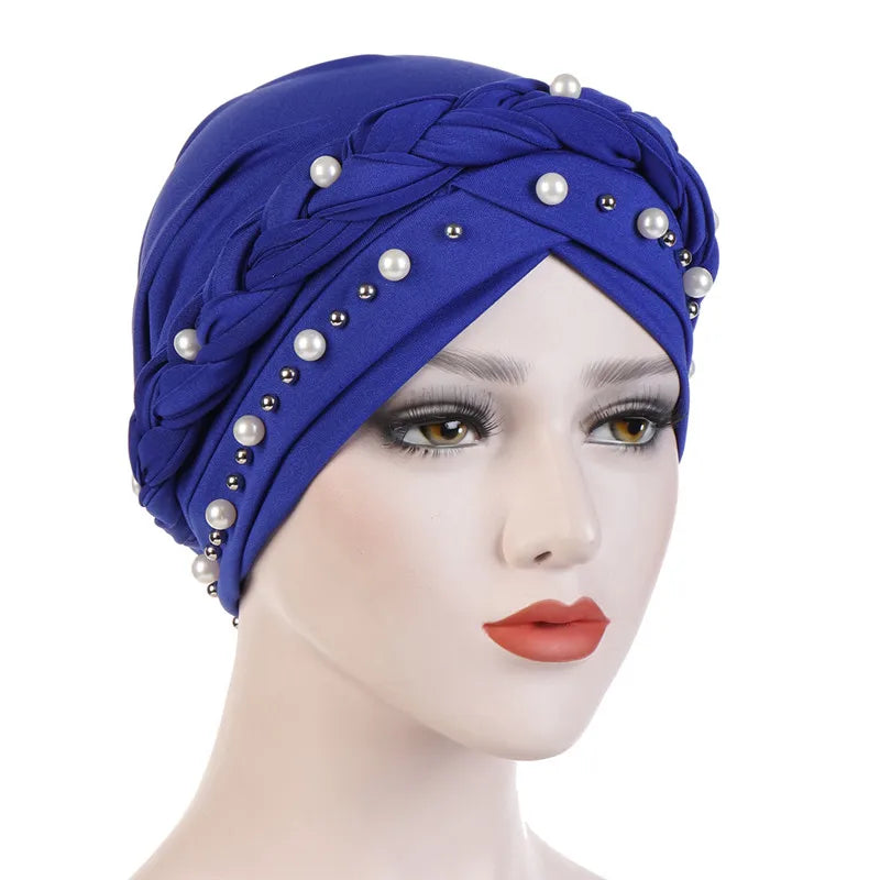 Bohemia Print Cotton Braid Turban Bonnet for Muslim Women by Femlion