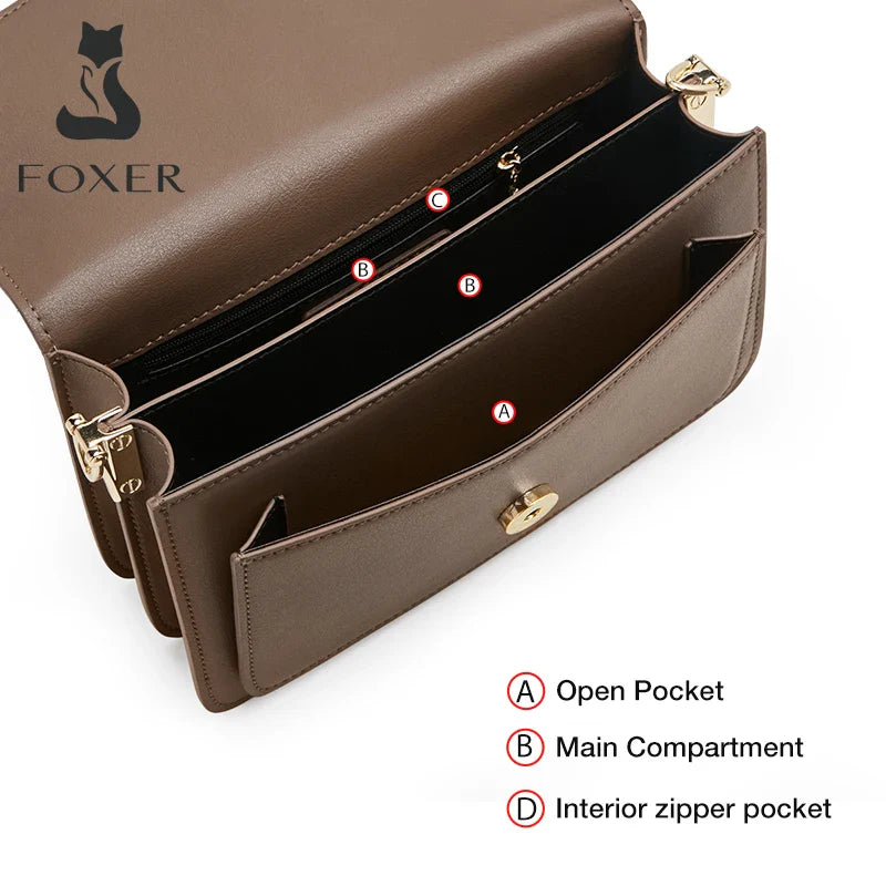 Femlion Retro Leather Shoulder Bag - Stylish Organ Box Messenger Bag for Women