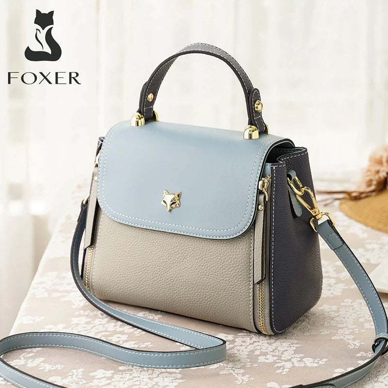 Femlion Split Leather Shoulder Bag: Stylish Crossbody Messenger Handbag for Women