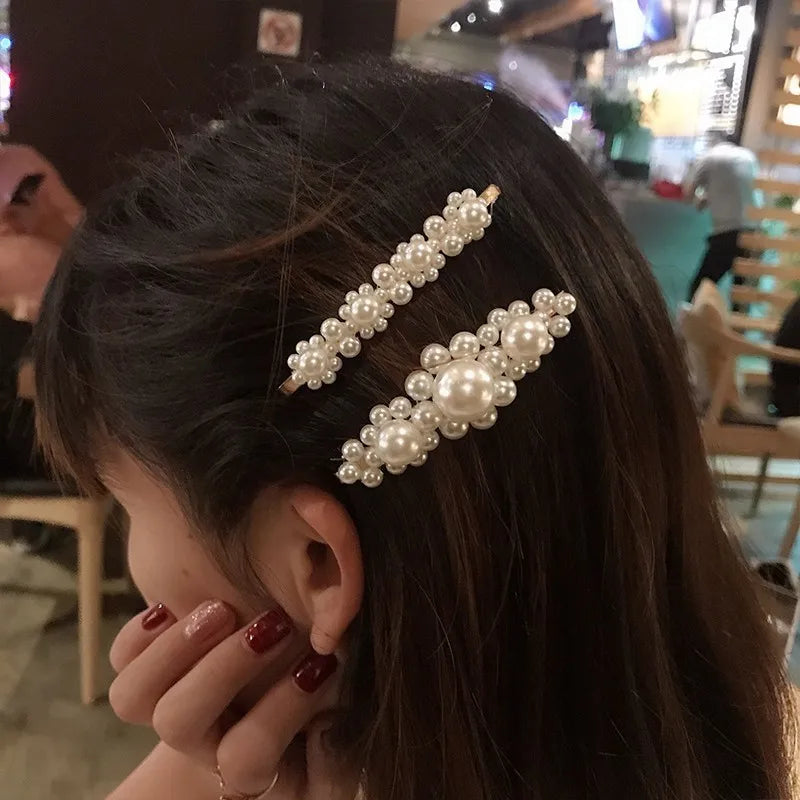 Femlion Pearl Barrettes Geometric Hair Clip for Women ��� Trendy Minimalist Hair Accessories