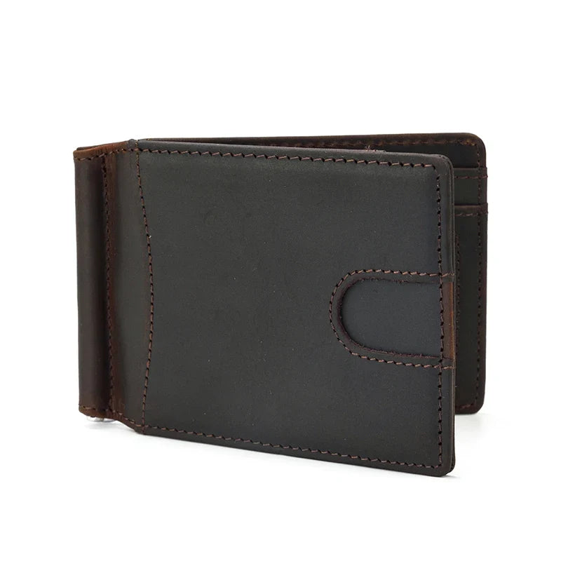 Femlion Men's Genuine Leather Money Clip Wallet.