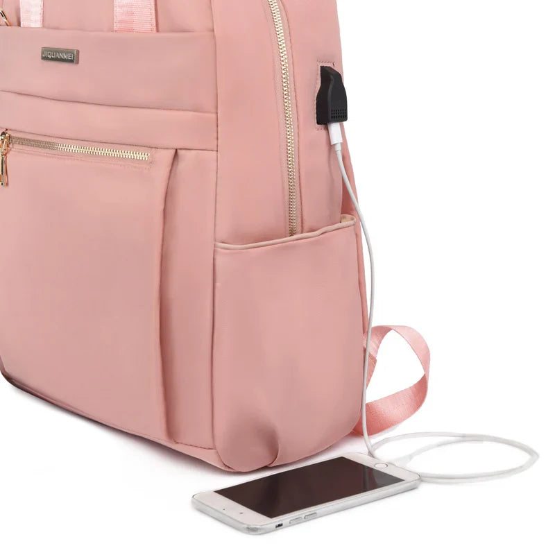 Femlion Waterproof USB Charging Backpack for 15 Inch Laptop - College School Travel Bag