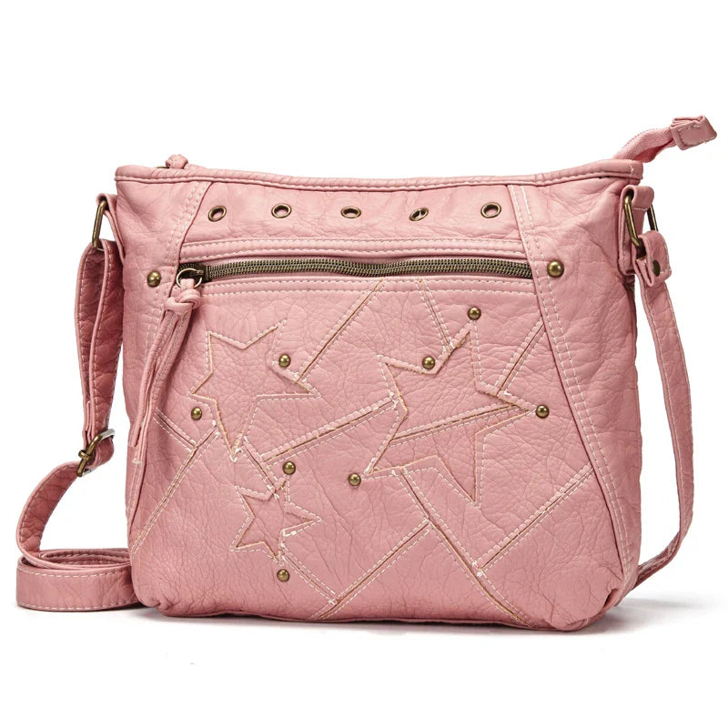 Femlion Star Patchwork Shoulder Bag Trendy Crossbody Handbag for Women