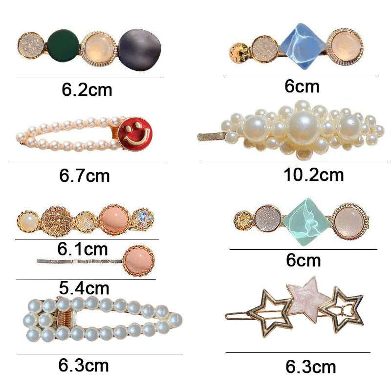 Femlion Pearl Crystal Hair Clip Barrette for Women - Elegant Hair Jewelry & Accessories