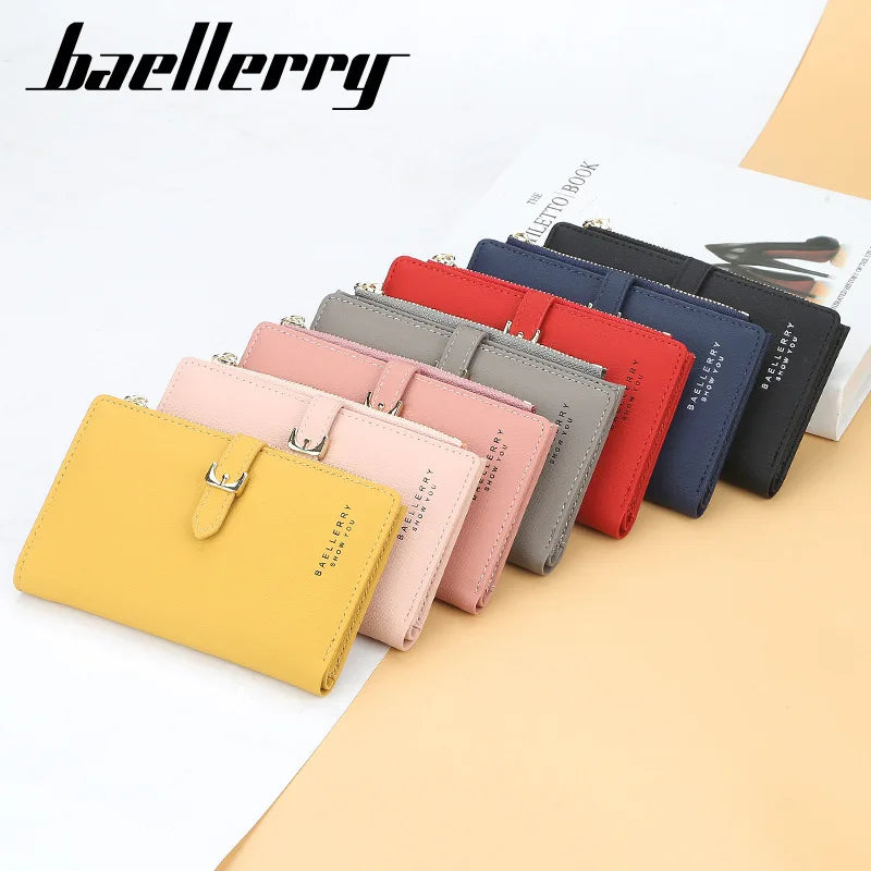 Femlion Leather Women Wallet | Slim Zipper Coin Card Holder Clutch Purse