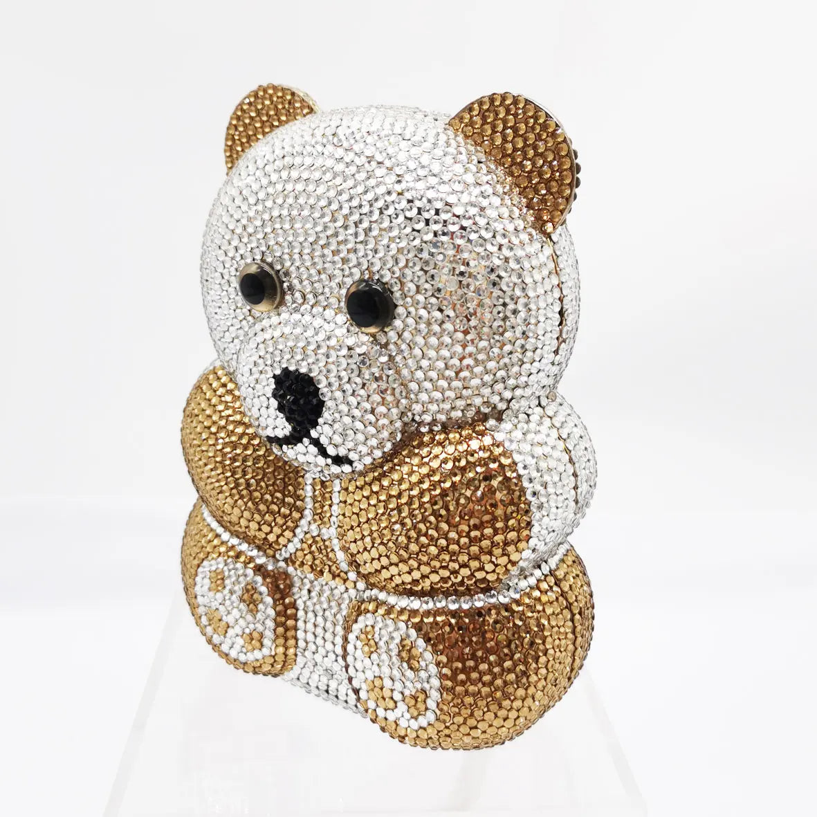 Designer Crystal Evening Bag Luxury Metal Clutch Panda Prom Handbag Femlion