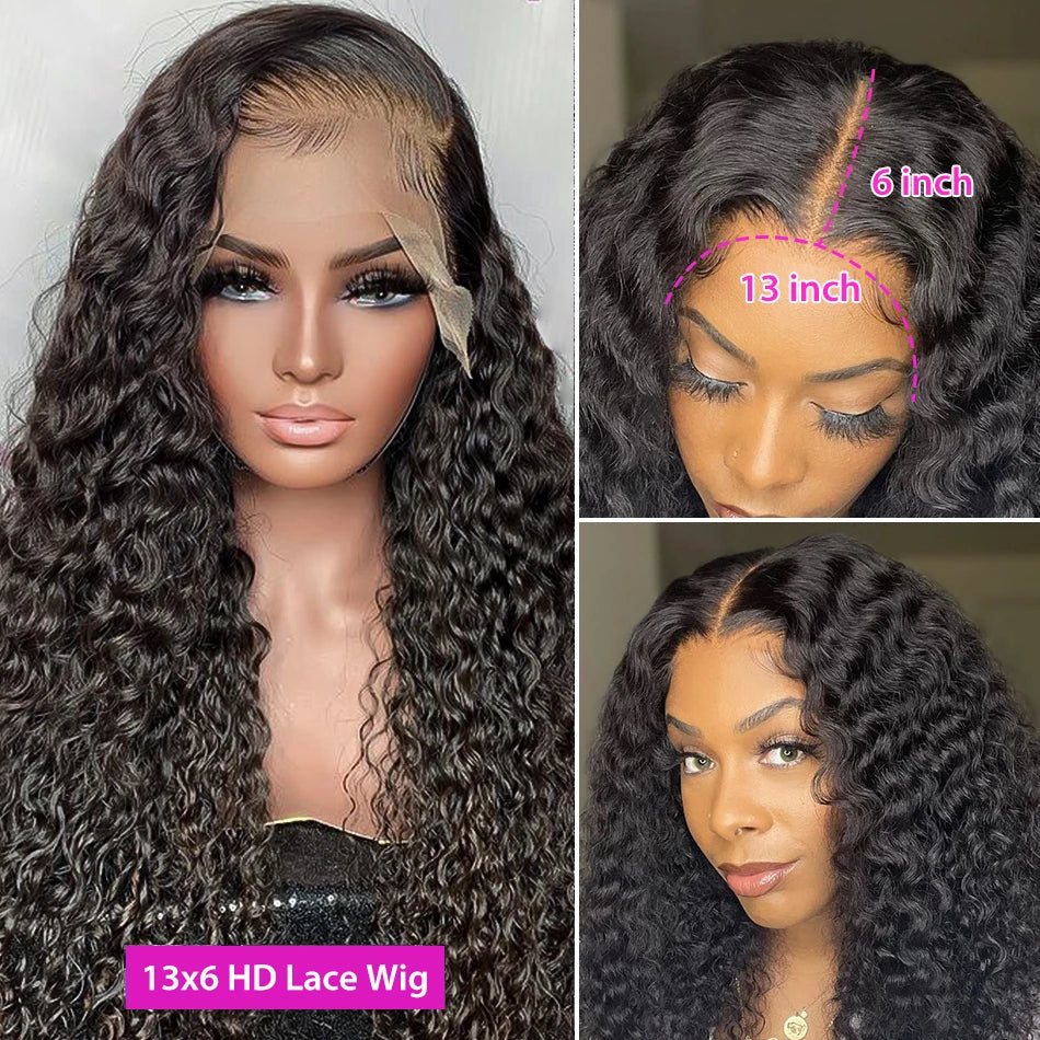 Femlion 13x6 HD Wet And Wavy Loose Deep Wave Lace Front Human Hair Wig